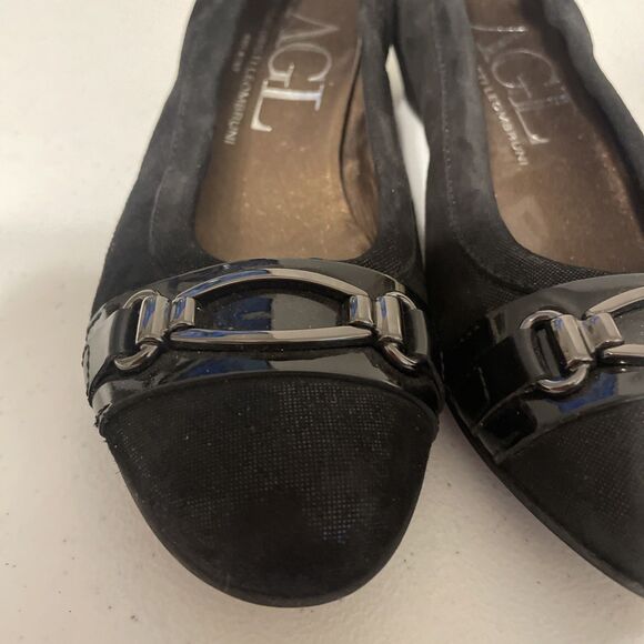 AGL Attilio Giusti Leombruni Ballet Flat Shoes Black/Nero Women’s Sz 6.5 - Picture 3 of 14